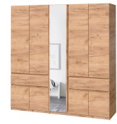 Шкаф с зеркалом "Брайт" 2021х520х2000 h . Дуб крафт золотой (Телескопические направляющие) Шкаф с зеркалом "Брайт" 2021х520х2000 h . Дуб крафт золотой (Телескопические направляющие)