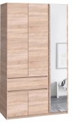 Шкаф с зеркалом "Брайт" 1221х520х2000 h . Дуб сонома (правосторонний)