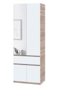 Шкаф с зеркалом "Брайт" 800х520х2000 h . Дуб сонома / Белый (Телескопические направляющие) Шкаф с зеркалом "Брайт" 800х520х2000 h . Дуб сонома / Белый (Телескопические направляющие)