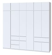 Шкаф с антресолью "Брайт" 2621х520х2400 h . Белый (левосторонний) Шкаф с антресолью "Брайт" 2621х520х2400 h . Белый (левосторонний)