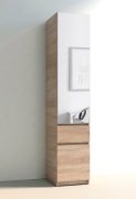 Шкаф-пенал с зеркалом "Брайт" 400х520х2000 h . Дуб сонома (Телескопич. направляющие.)