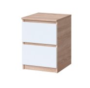 Тумба прикроватная "Брайт" с 2 ящиками 400х376х511 h . Дуб сонома / Белый
