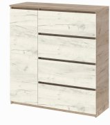 Комод "Брайт" 1000х376х950 h . Дуб крафт серый / Дуб крафт белый Телеск. нап. (левосторонний)