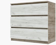 Комод "Брайт" 800х376х730 h . Дуб крафт серый / Дуб крафт белый (телескопические направляющие)