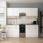 Кухня Лея 3 м Белый/Дуб Сонома ДСП 300х60х250