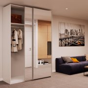 Шкаф купе G-Caiser Белый 2 Зеркала / 3 части 160х60х240 Шкаф купе G-Caiser Белый 2 Зеркала / 3 части 160х60х240