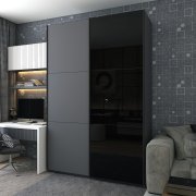 Шкаф купе G-Caiser Графит Графит/Черный 1 ДСП / 1 стекло / 3 части 180х60х240 Шкаф купе G-Caiser Графит Графит/Черный 1 ДСП / 1 стекло / 3 части 180х60х240