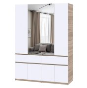 Шкаф с зеркалом "Брайт" 1600 x 520х2000 h . Дуб сонома / Белый