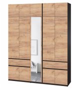 Шкаф с антресолью и зеркалом "Брайт" 2021х520х2400 h . Венге магия / Дуб крафт золотой Шкаф с антресолью и зеркалом "Брайт" 2021х520х2400 h . Венге магия / Дуб крафт золотой