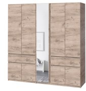 Шкаф с зеркалом "Брайт" 2021х520х2000 h . Дуб крафт серый (Телескопические направляющие) Шкаф с зеркалом "Брайт" 2021х520х2000 h . Дуб крафт серый (Телескопические направляющие)