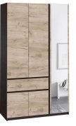 Шкаф с зеркалом "Брайт" 1221х520х2000 h . Венге магия / Дуб крафт серый (правосторонний) Шкаф с зеркалом "Брайт" 1221х520х2000 h . Венге магия / Дуб крафт серый (правосторонний)