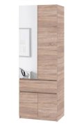 Шкаф с зеркалом "Брайт" 800х520х2000 h . Дуб сонома (Телескопические направляющие) Шкаф с зеркалом "Брайт" 800х520х2000 h . Дуб сонома (Телескопические направляющие)