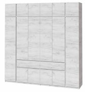 Шкаф с антресолью "Брайт" 2442х520х2400 h . Дуб крафт белый (левосторонний) Шкаф с антресолью "Брайт" 2442х520х2400 h . Дуб крафт белый (левосторонний)