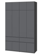 Шкаф с антресолью "Брайт" 1600х520х2400 h . Антрацит (Телескопические направляющие)