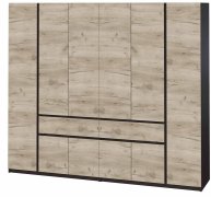 Шкаф "Брайт" 2442х520х2000 h . Венге магия / Дуб крафт серый (Телес. направ. левостороний)