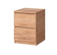 Тумба прикроватная "Брайт" с 2 ящиками 400х376х511 h . Дуб крафт золотой