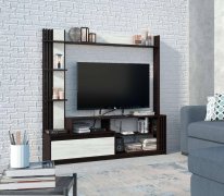 Горка в гостиную "Брайт" 1700х325х1700 h . Венге магия / Дуб крафт белый (правосторонняя)