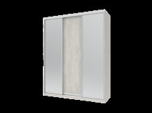 Шкаф купе Сити Лайт Белое дерево 1 ДСП / 2 Зеркала 180х60х225