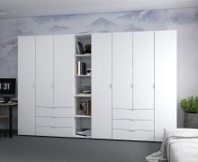 Комплект Гелар с Этажеркой Белый 3+4 ДСП 309.4х49.5х203.4 Комплект Гелар с Этажеркой Белый 3+4 ДСП 309.4х49.5х203.4