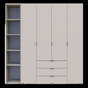 Распашной шкаф для одежды Гелар с Этажеркой Кашемир 4 ДСП 193.2х49.5х203.4