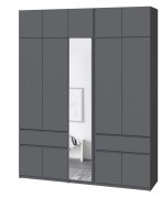 Шкаф с антресолью и зеркалом "Брайт" 2021х520х2400 h . Антрацит Шкаф с антресолью и зеркалом "Брайт" 2021х520х2400 h . Антрацит