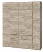 Шкаф с антресолью "Брайт" 2221х520х2400 h . Дуб крафт серый (левосторонний)