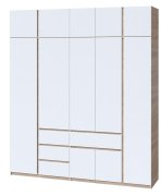 Шкаф с антресолью "Брайт" 2221х520х2400 h . Дуб сонома / Белый (левосторонний)