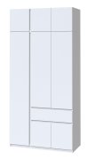 Шкаф с антресолью "Брайт" 1221х520х2400 h . Белый (левосторонний)