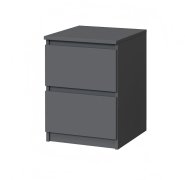 Тумба прикроватная "Брайт" с 2 ящиками 400х376х511 h . Антрацит