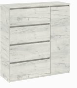 Комод "Брайт" 1000х376х950 h . Дуб крафт белый (телескопические направляющие) правосторонний