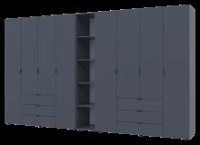 Комплект Гелар с Этажеркой Графит 4+4 ДСП 348.2х49.5х203.4 Комплект Гелар с Этажеркой Графит 4+4 ДСП 348.2х49.5х203.4