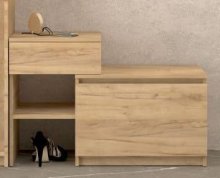 Тумба для обуви "Брайт" с ящиком 900х376х590 h . Дуб крафт золотой (левосторонняя)