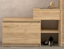 Тумба для обуви "Брайт" с ящиком 900х376х590 h . Дуб крафт золотой (правосторонняя)