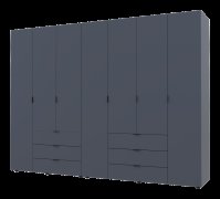 Распашной шкаф для одежды Гелар комплект Графит 3+4 ДСП 271,2х49,5х203,4