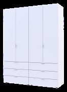 Распашной шкаф для одежды Гелар комплект Белый 2+2 ДСП 155х49,5х203,4 Распашной шкаф для одежды Гелар комплект Белый 2+2 ДСП 155х49,5х203,4