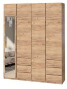 Шкаф с зеркалом "Брайт" 2000х520х2400 h . Дуб крафт золотой (Телескопические направляющие)