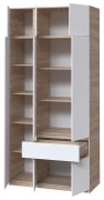 Шкаф с антресолью и полками "Брайт" 1221х520х2400 h . Дуб сонома / Белый (левосторонний) Шкаф с антресолью и полками "Брайт" 1221х520х2400 h . Дуб сонома / Белый (левосторонний)