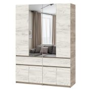 Шкаф с зеркалом "Брайт" 1600 x 520х2000 h . Дуб крафт серый / Дуб крафт белый