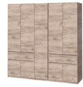 Шкаф "Брайт" 2021х520х2000 h . Дуб крафт серый (Телескопические направляющие)