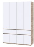 Шкаф "Брайт" 1600х520х2000 h . Дуб сонома / Белый (Телескопические направляющие)