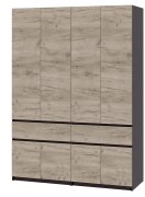 Шкаф "Брайт" 1600х520х2000 h . Венге магия / Дуб крафт серый (Телескопические направляющие)