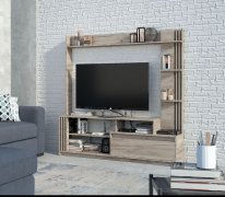 Горка в гостиную "Брайт" 1700х325х1700 h . Дуб крафт серый (левосторонняя)