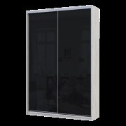 Шкаф купе Сити Лайт Слим Белое Дерево Стекло Черное 150х45х225 Шкаф купе Сити Лайт Слим Белое Дерево Стекло Черное 150х45х225