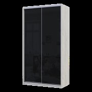 Шкаф купе Сити Лайт Слим Белое Дерево Стекло Черное 120х60х225 Шкаф купе Сити Лайт Слим Белое Дерево Стекло Черное 120х60х225