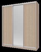 Шкаф купе Сити 24 Дуб Cонома 2 ДСП / 1 Зеркало 208х60х240