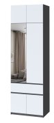 Шкаф с антресолью и зеркалом "Брайт" 800х520х2400 h . Антрацит / фасад БЕЛЫЙ Шкаф с антресолью и зеркалом "Брайт" 800х520х2400 h . Антрацит / фасад БЕЛЫЙ