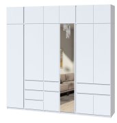 Шкаф с антресолью и зеркалом "Брайт" 2621х520х2400 h . Белый Шкаф с антресолью и зеркалом "Брайт" 2621х520х2400 h . Белый