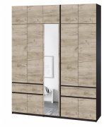 Шкаф с антресолью и зеркалом "Брайт" 2021х520х2400 h . Венге магия / Дуб крафт серый Шкаф с антресолью и зеркалом "Брайт" 2021х520х2400 h . Венге магия / Дуб крафт серый