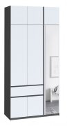 Шкаф с антресолью и зеркалом "Брайт" 1221х520х2400 h . Антрацит / фасад БЕЛЫЙ (правосторонний) Шкаф с антресолью и зеркалом "Брайт" 1221х520х2400 h . Антрацит / фасад БЕЛЫЙ (правосторонний)
