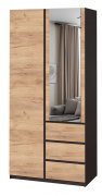 Шкаф с зеркалом "Брайт" 1000х520х2000 h . Венге магия / Дуб крафт золотой (Телескоп. направл.) Шкаф с зеркалом "Брайт" 1000х520х2000 h . Венге магия / Дуб крафт золотой (Телескоп. направл.)